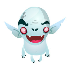 Cute cartoon vampire smiling. Vector illustration isolated