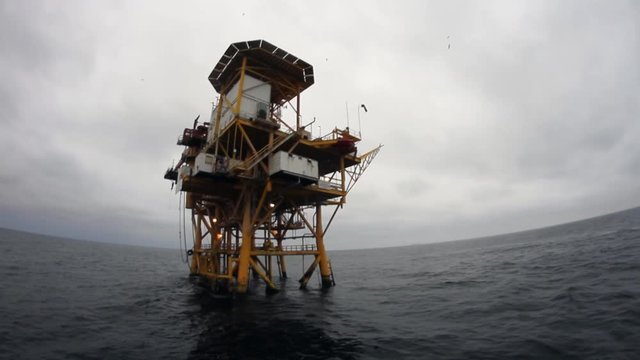 oil drill rig platform on the sea