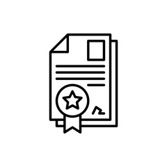 Contract Vector Icon Line Illustration.