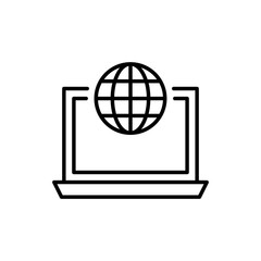 Internet Connection Vector Icon Line Illustration.