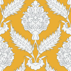 Iznik tile pattern with floral ornaments