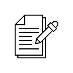 Writing Vector Icon Line Illustration.