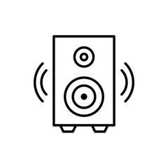 Speaker Vector Icon Line Illustration.