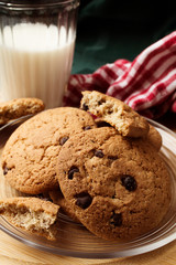 Chocolate cookies with milk