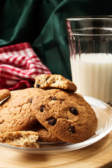 Chocolate cookies with milk