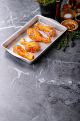 Raw chili chicken drumsticks