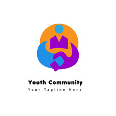 Shaking Hand people for Youth Logo Community, Activity, Organization Template