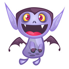 Cute cartoon vampire smiling. Vector illustration isolated