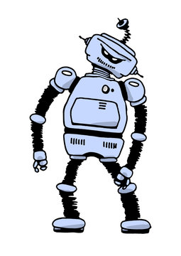 angry tin robot