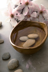 Spa products in natural setting
