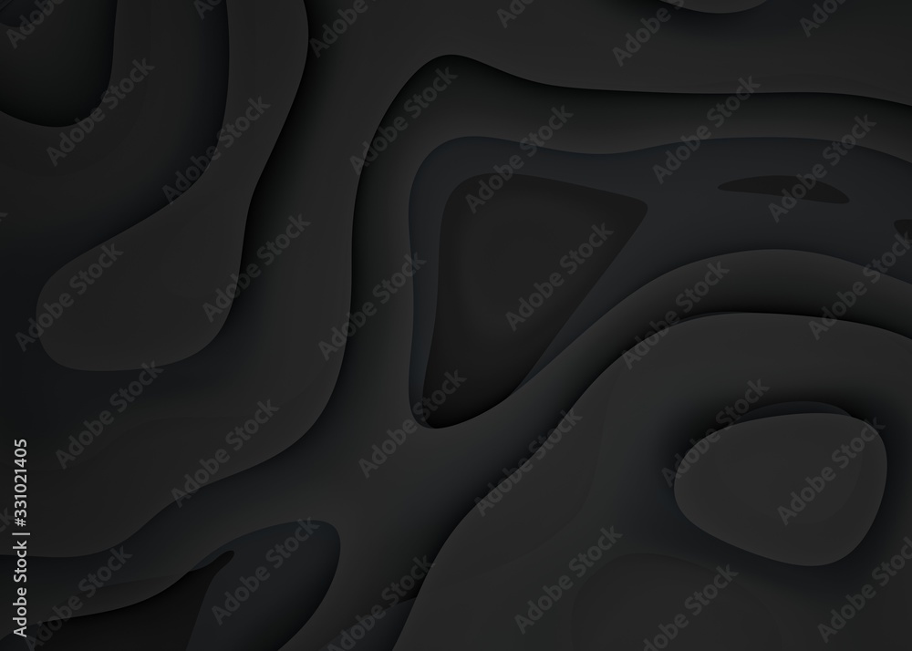 Poster abstract dynamic fluid overlap textured black background 3d