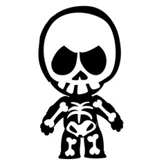 Angry cartoon grim reaper. Halloween death character illustration