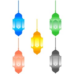 Ramadan Lantern Design in Set for Creative Concept of  Islamic Celebration.