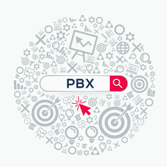 Fototapeta na wymiar Creative colorful logo ,PBX mean (private branch exchange) .