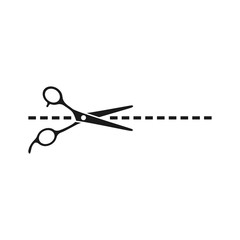 Obraz premium scissor vector icon conception with comb icon