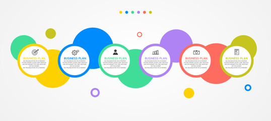 diagram Business and Education By Step 6 Stepsdesign  vector illustration