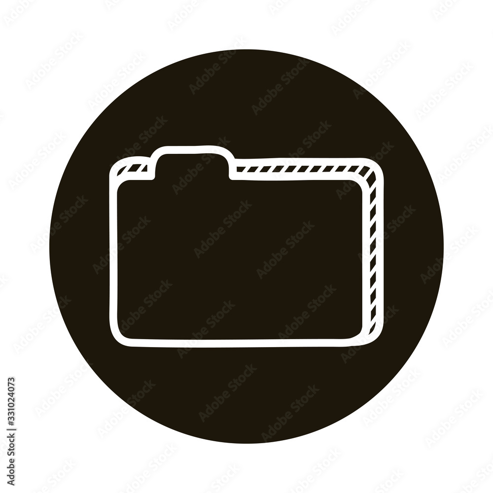 Poster folder document doodle block style icon
