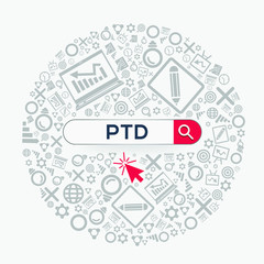 Creative colorful logo , PTD mean (project to date) .