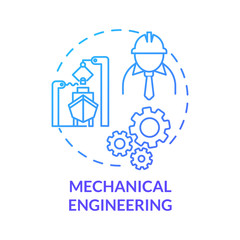 Obraz premium Mechanical engineering blue concept icon. Nautical industry worker. Ship repair service. Marine vessel maintenance idea thin line illustration. Vector isolated outline RGB color drawing