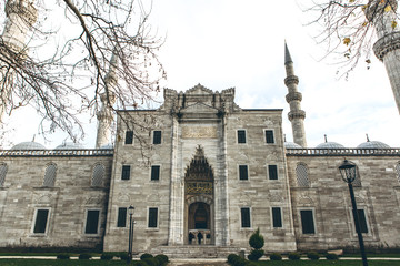 A beautiful view of the Suleymaniye Mosque in Istanbul in Turkey. Religious place of worship