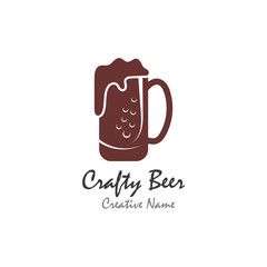 Beer craft with foam vector illustration design template