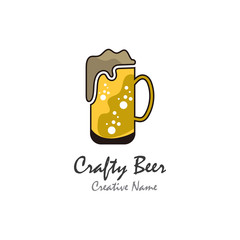 Beer craft with foam vector illustration design template