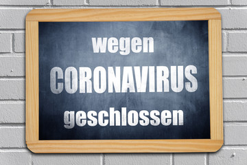 Tafel - wegen CORONAVIRUS geschlossen