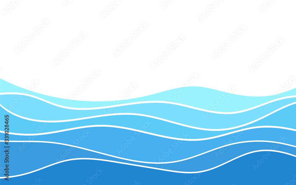 Wall mural abstract deep blue wave layer alternating vector background illustration