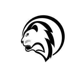 Naklejka premium lion head logo vector design