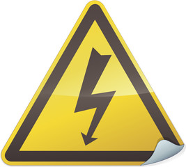 Sticker panneau de danger électrocution(détouré)