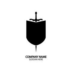 Shield and Sword logo icon design template.Guardian icon.security element.