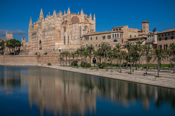 Fototapeta na wymiar Palma Cathedral La Seu, Palma de Mallorca, Mallorca, Balearic Islands, Spain, Europe