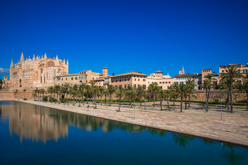 Fototapeta na wymiar Palma Cathedral La Seu, Palma de Mallorca, Mallorca, Balearic Islands, Spain, Europe