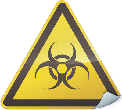 Sticker panneau de danger biologique(détouré)
