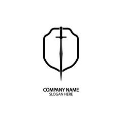 Shield and Sword logo icon design template.Guardian icon.security element.
