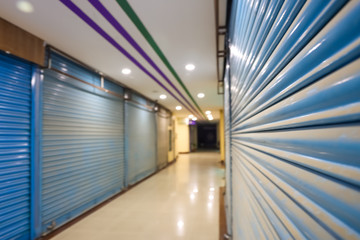 Alley Of A Mall Showing Closed Shops During Lockdown