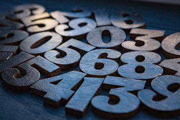Background of numbers. from zero to nine. Numbers texture. Finance data concept. Mathematic. Seamless pattern with numbers. financial crisis concept. Business success. 