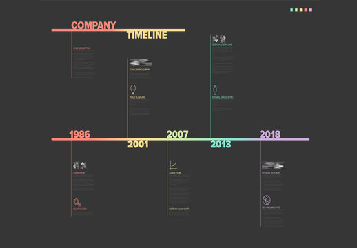 Dark Minimalistic Typographic Timeline Layout 