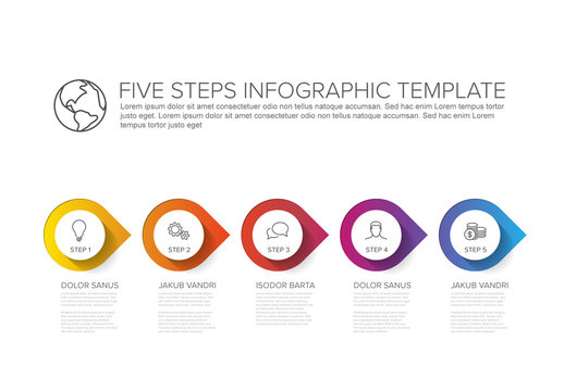 Five Steps Process Infographic Layout