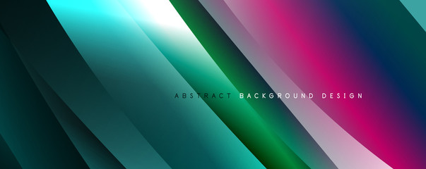 Wave liquid style lines with shadows and light on gradient background