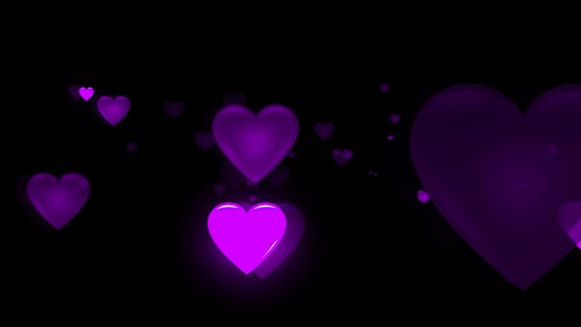 hearts on black background