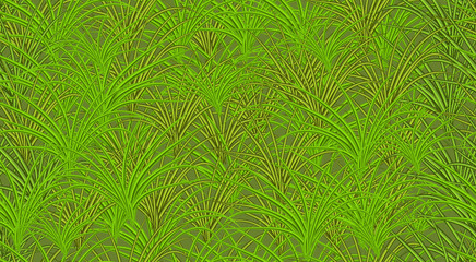 Seamless image of green realistic grass isolated on a green background. illustration
