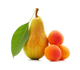 Fresh pear and apricots.