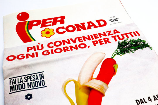 Italy &ndash; March 17, 2020: IPER CONAD Supermarket chain Weekly Ad Flyer