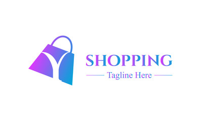 Abstract letter Y with on shopping bag. Abstract shopping logo. Online shop logo