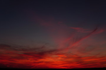 Colorful sunset over ocean on Maldives