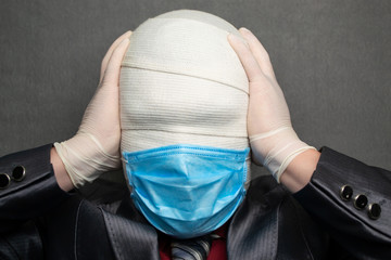 Man incognito in medical mask