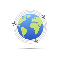 Travel the globe on airlines flat style