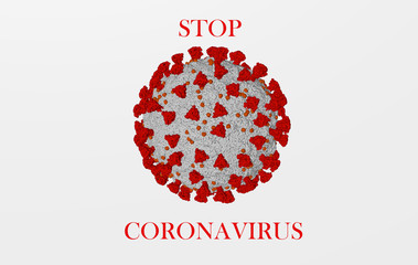 Animated coronavirus model Covid 19, Virus warning, 3D rendering