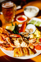 Grilled seafood fish and lobster